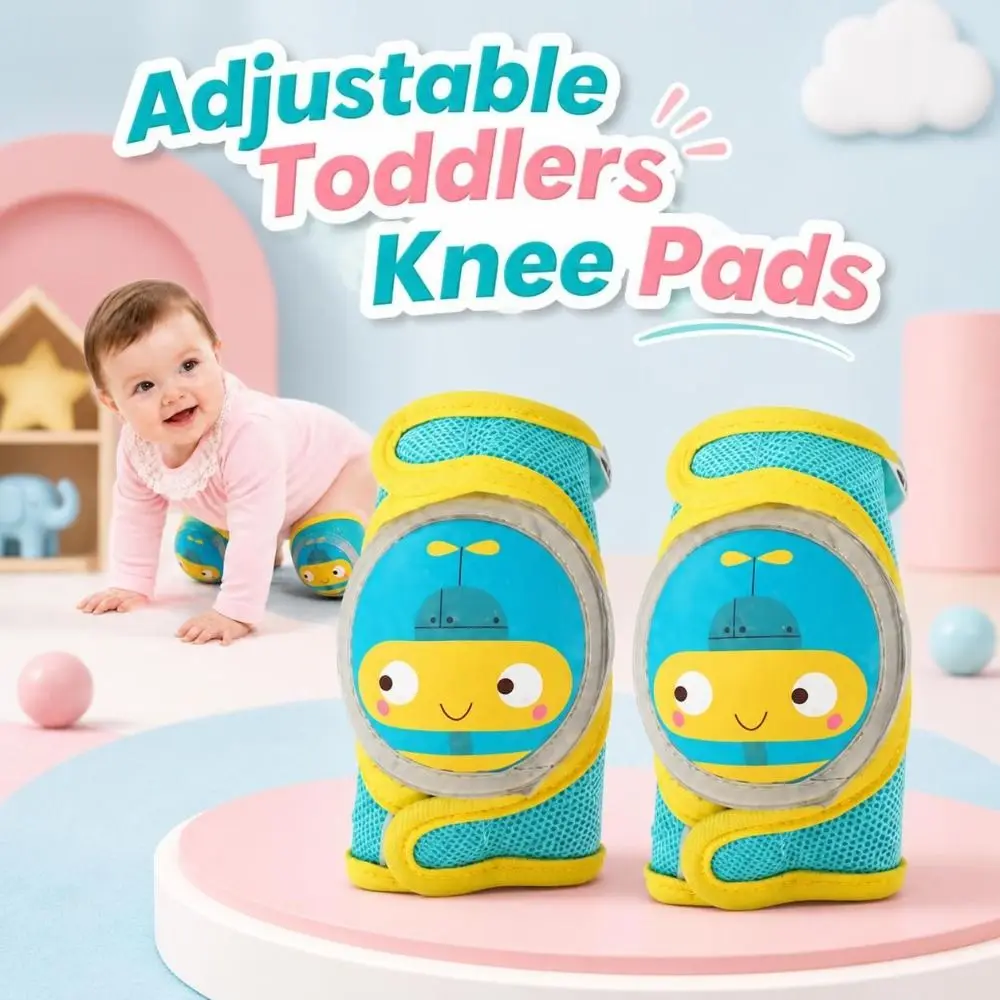 Durable Adjustable Knee Pads Cushioned Cartoon Toddler Crawling Protector Elastic Soft Elbow Knee Guards Toddlers Crawling