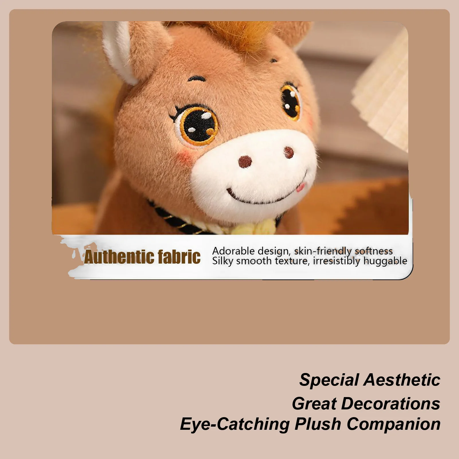 

Лошадь, плюшевая милая кукла, игрушка для девочки с большими глазами, мягкие лошади для классной комнаты, Пасха, Хэллоуина, Рождества, дня рождения, декора для спальни