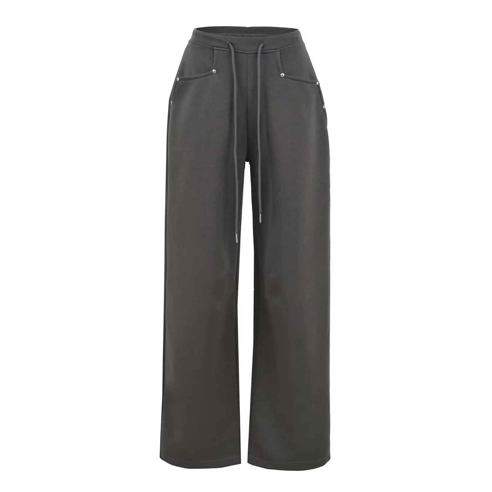 กางเกงวอร์มทรงหลวมเอวต่ำสไตล์อเมริกันย้อนยุคสำหรับผู้หญิง ใส่ได้หลายโอกาสในฤดูใบไม้ร่วง ทรงหลวมแบบกางเกงบานาน่า สไตล์ลำลอง