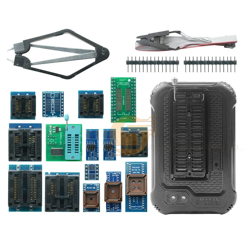 أحدث مبرمج عالمي V12.25 XGECU T48/TL866II Plus + محولات كاملة IC مشبك فلاش عالي السرعة مبرمج EPROM