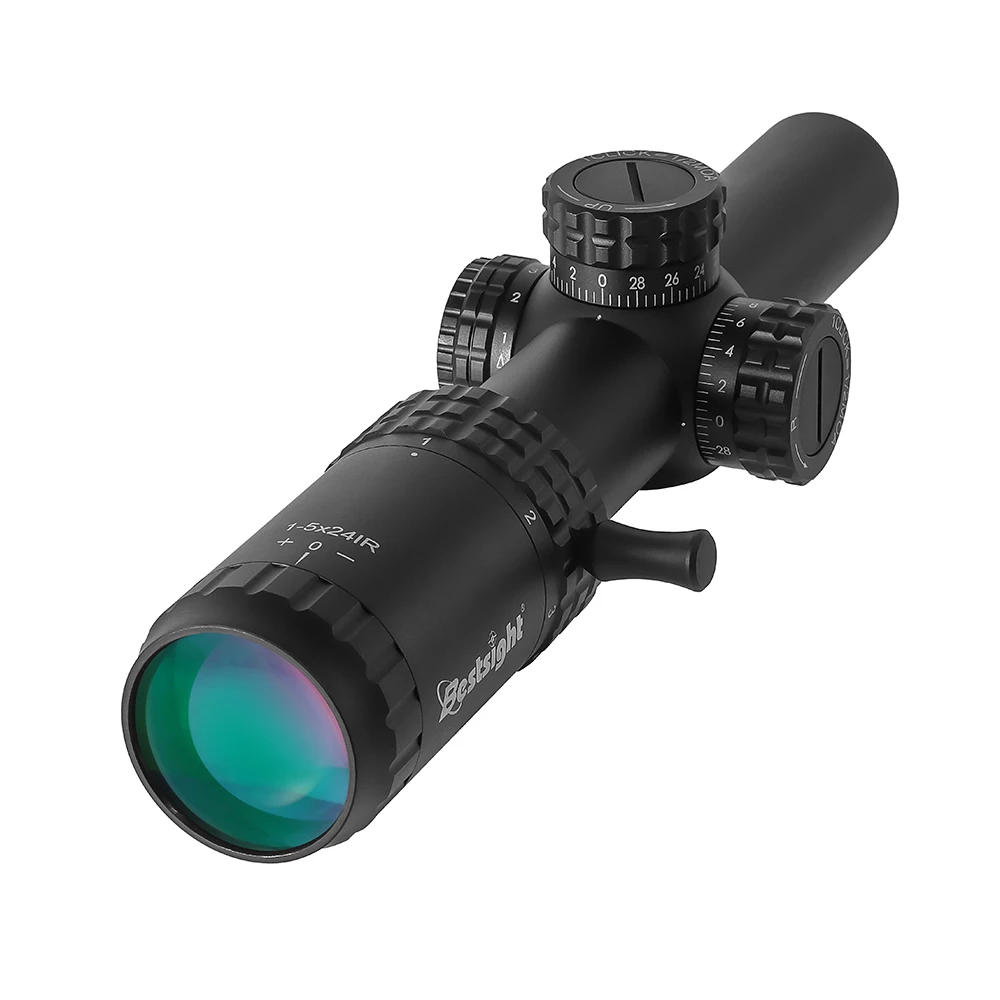 1-5X24 Taktisches Optisches Zielfernrohr mit Rot und Grün Beleuchtetem Fadenkreuz Jagdoptik Kompaktes Visier