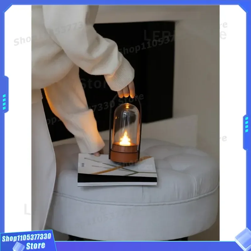 Medieval Style Candle Desk Lamp Wireless Charging Portable Night Light Decorative Bedside Table Lamp for Bedroom Home Office