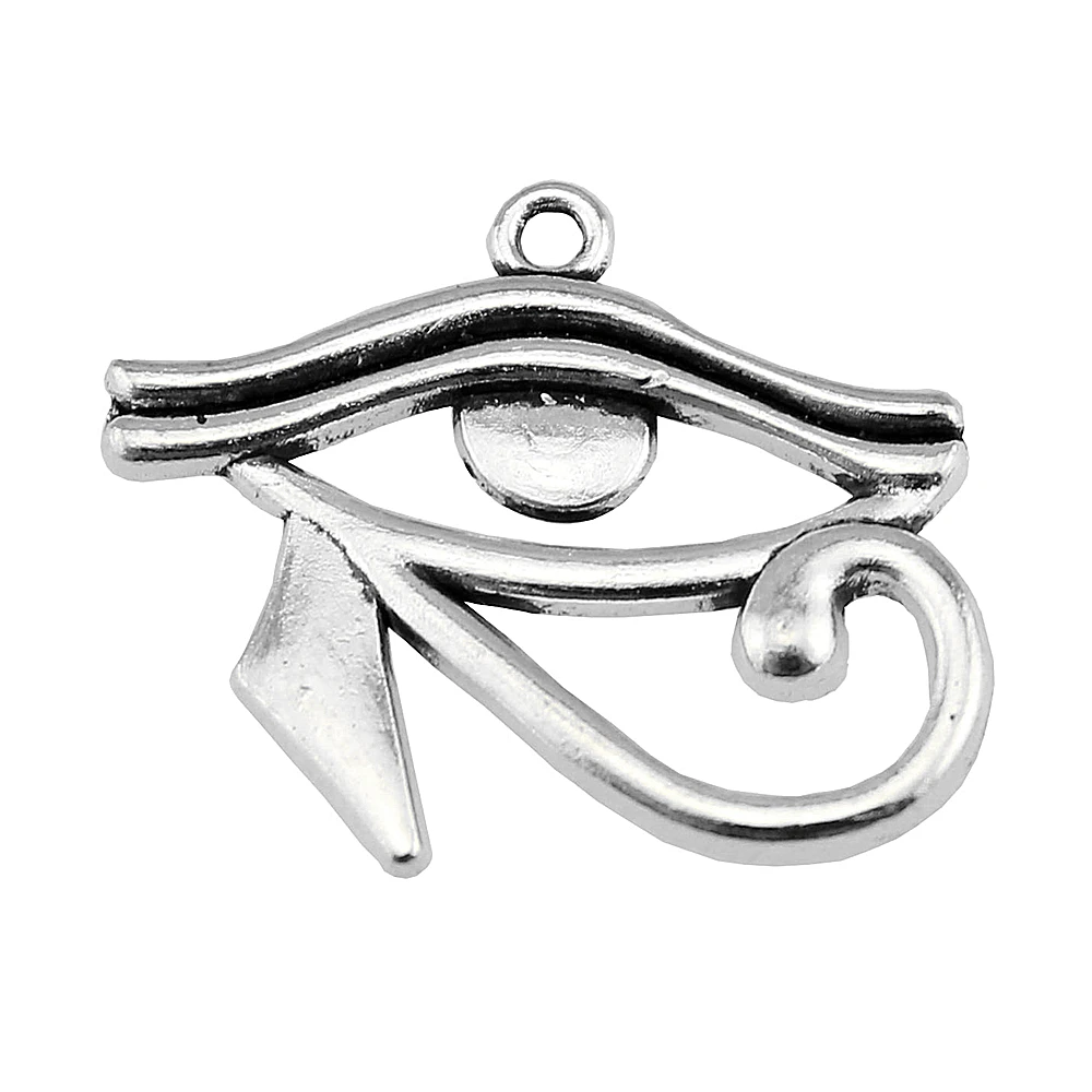 WYSIWYG 5pcs Charms Ancient Egypt Eye Of Horus 33x27mm Antique Silver Color Pendants Making DIY Handmade Finding Jewelry