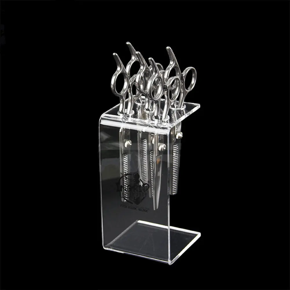 

Подставка для хранения парикмахерских ножниц, 1 шт., прозрачная, из высококачественного материала, органайзер для расчесок и зажимов, разборная конструкция, современный дизайн