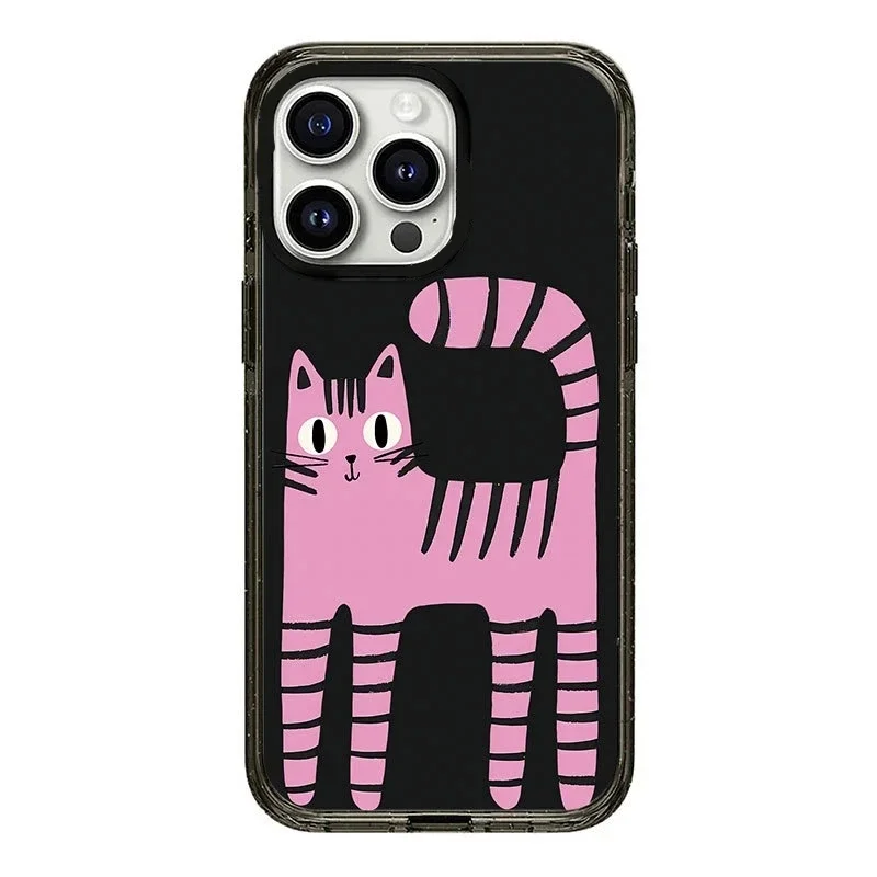 Art Graffiti Cat Version custodia per telefono con bordo di aggiornamento in acrilico per IPhone 11 12 13 14 15 Pro Max custodia per IPhone 15 Pro Max