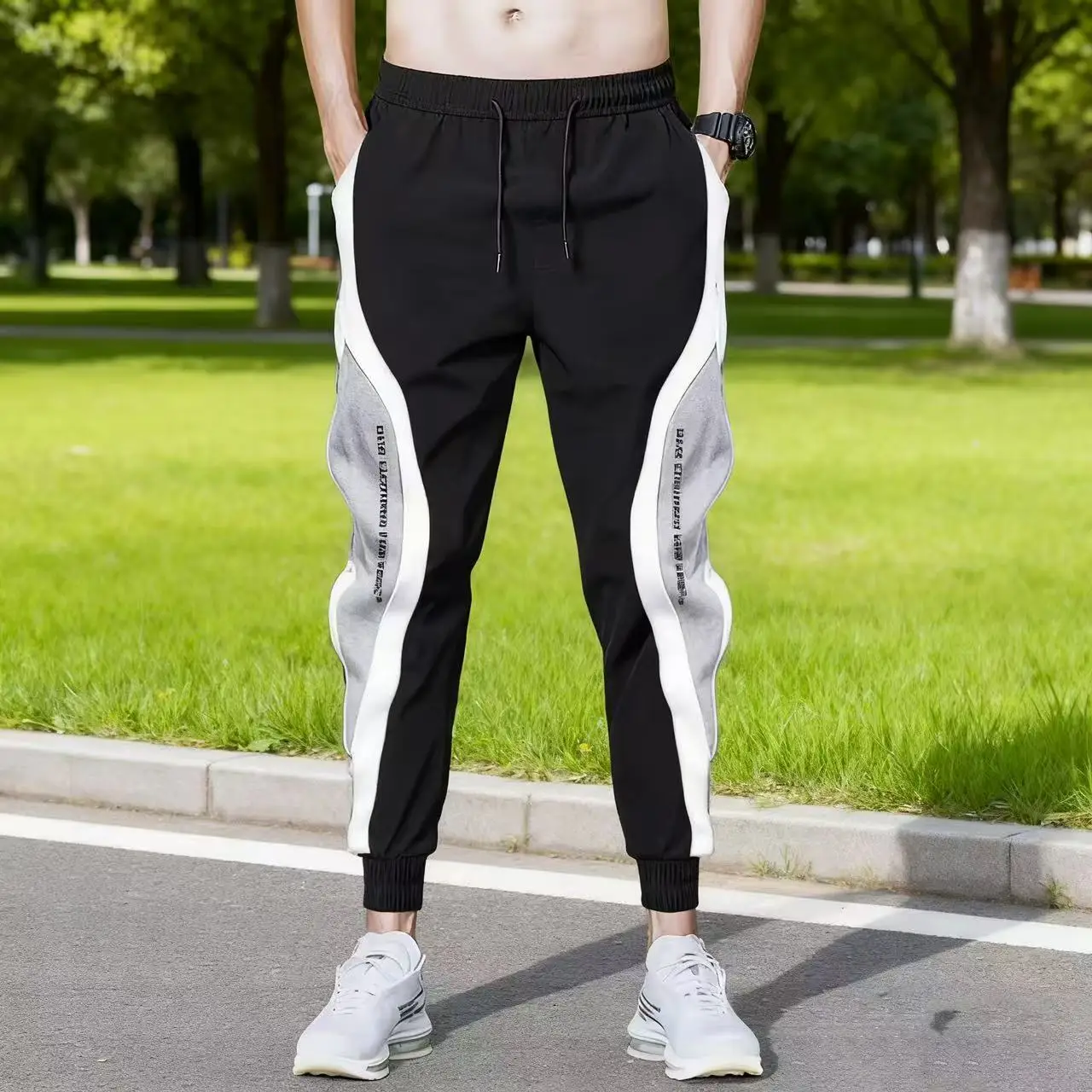 

Новинка 2026, мужские повседневные спортивные брюки, спортивные штаны, мужские шаровары-карго для бега, брюки-карандаш, универсальные спортивные штаны с несколькими карманами