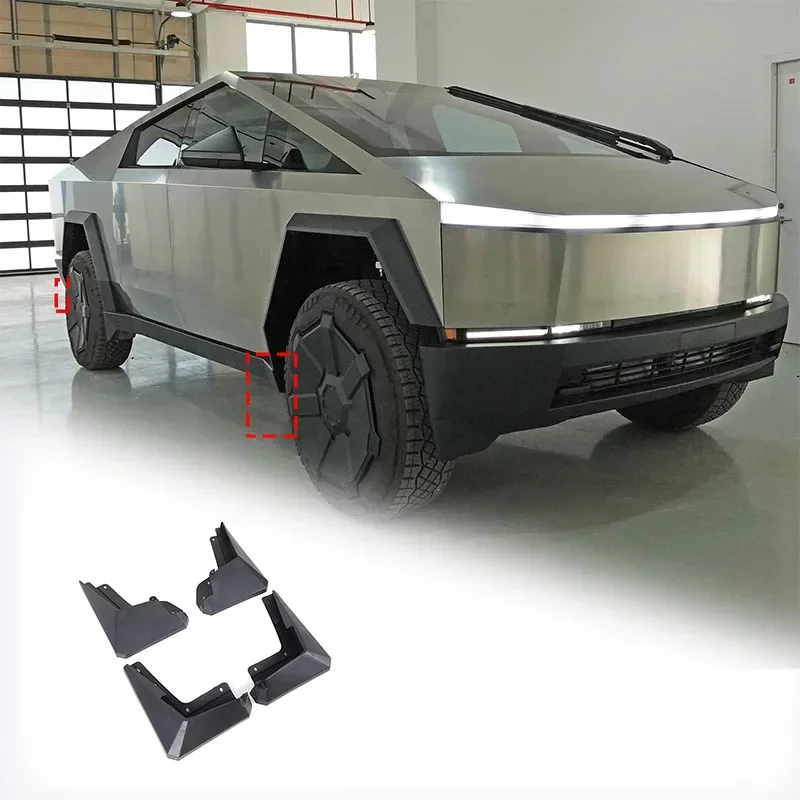 

For Tesla Cybertruck 2023 2024 PP Material Mudguards Mud Flaps Splash Guards Front Rear Wheels Fender Car Accessories 4Pcs