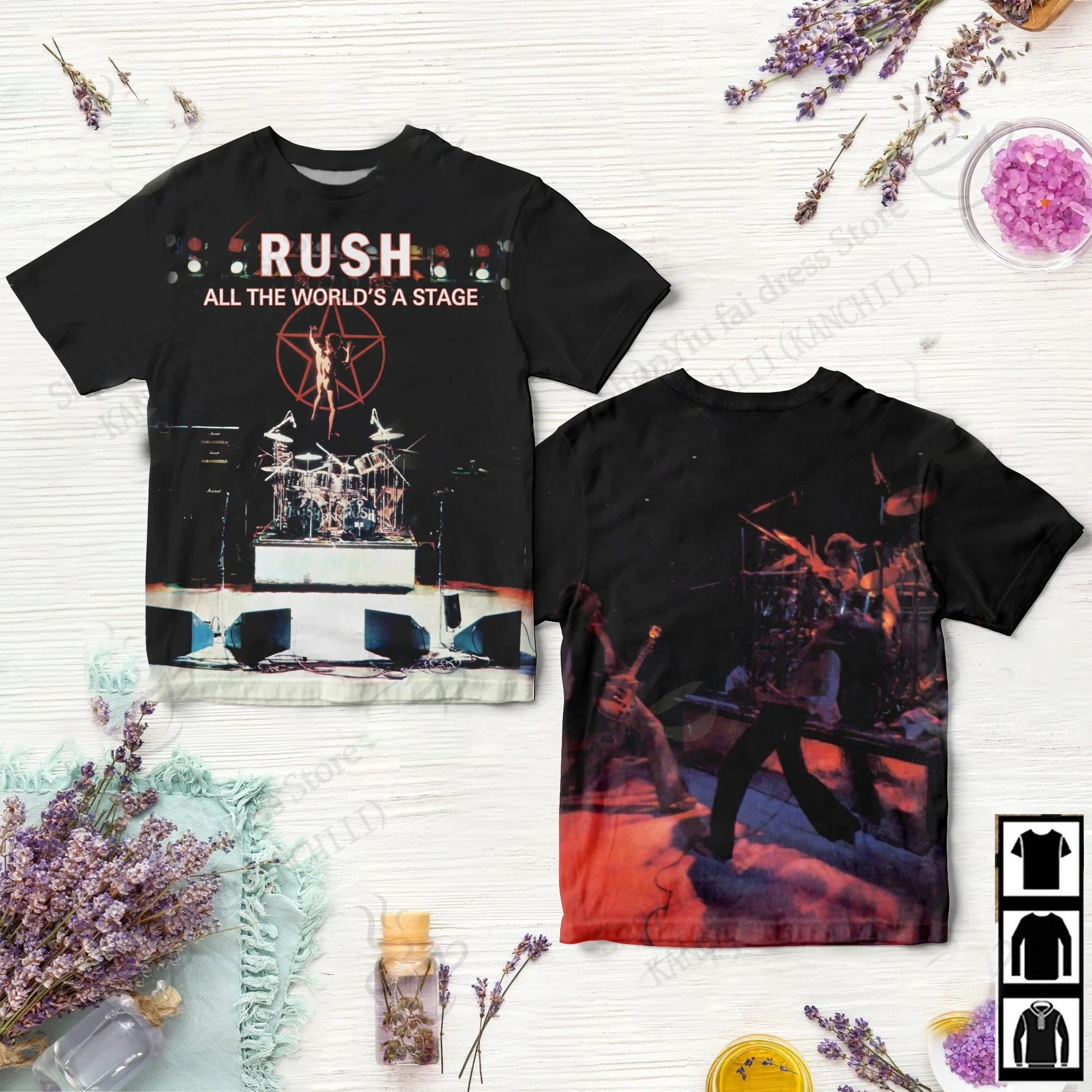 Nueva camiseta Vintage con estampado 3D de Rock Rush Band para hombres y mujeres, camiseta de manga corta de gran tamaño a la moda, camisetas de Hip Hop para niños, ropa para hombres