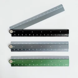 Stainless Steel Straight Ruler Centimeter Inches Scale Metric Ruler Precision Measuring Tool Folding Ruler Drawing Rulers