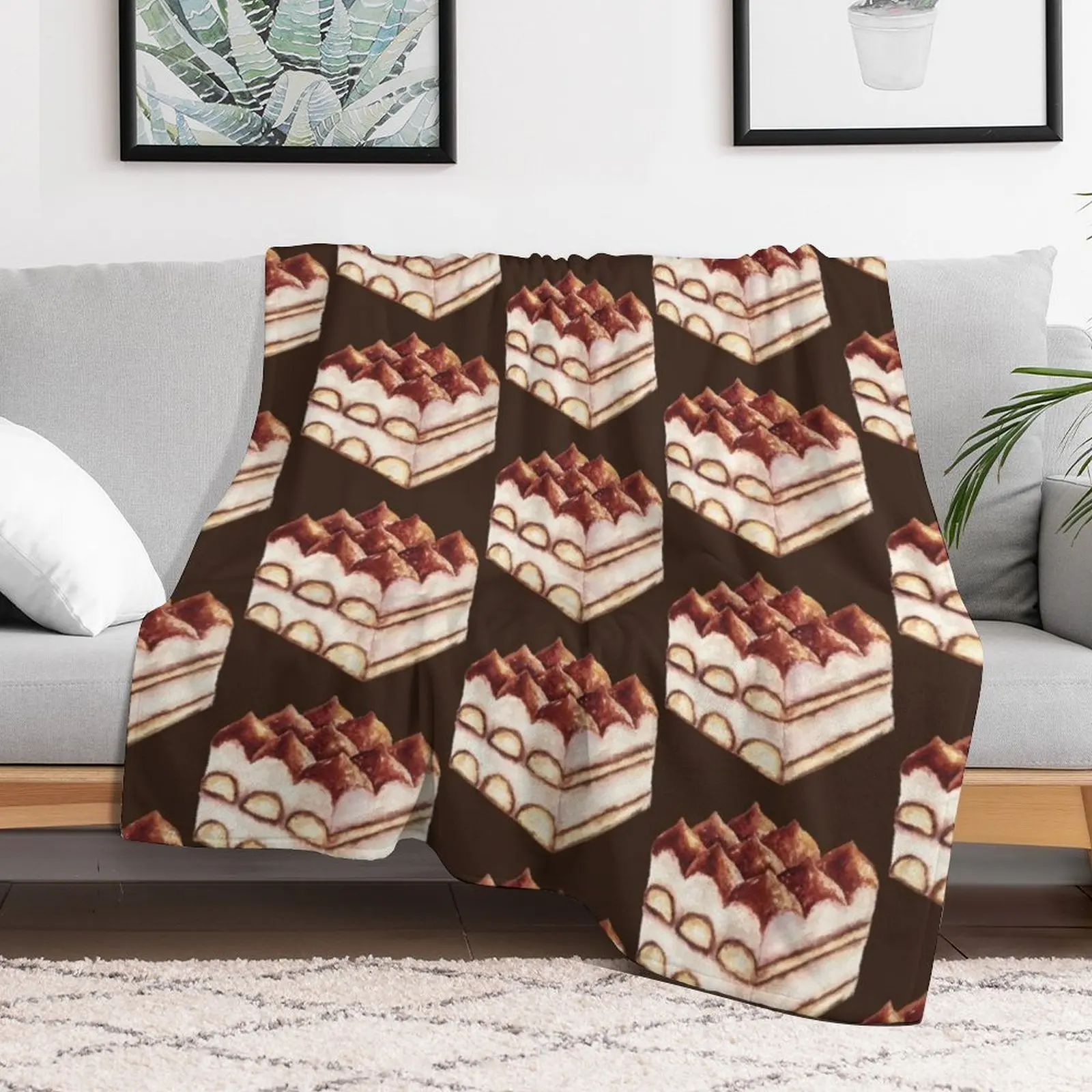 Italian Tiramisu Cake Throw Blanket Single Warm Weighted for sofa Blankets