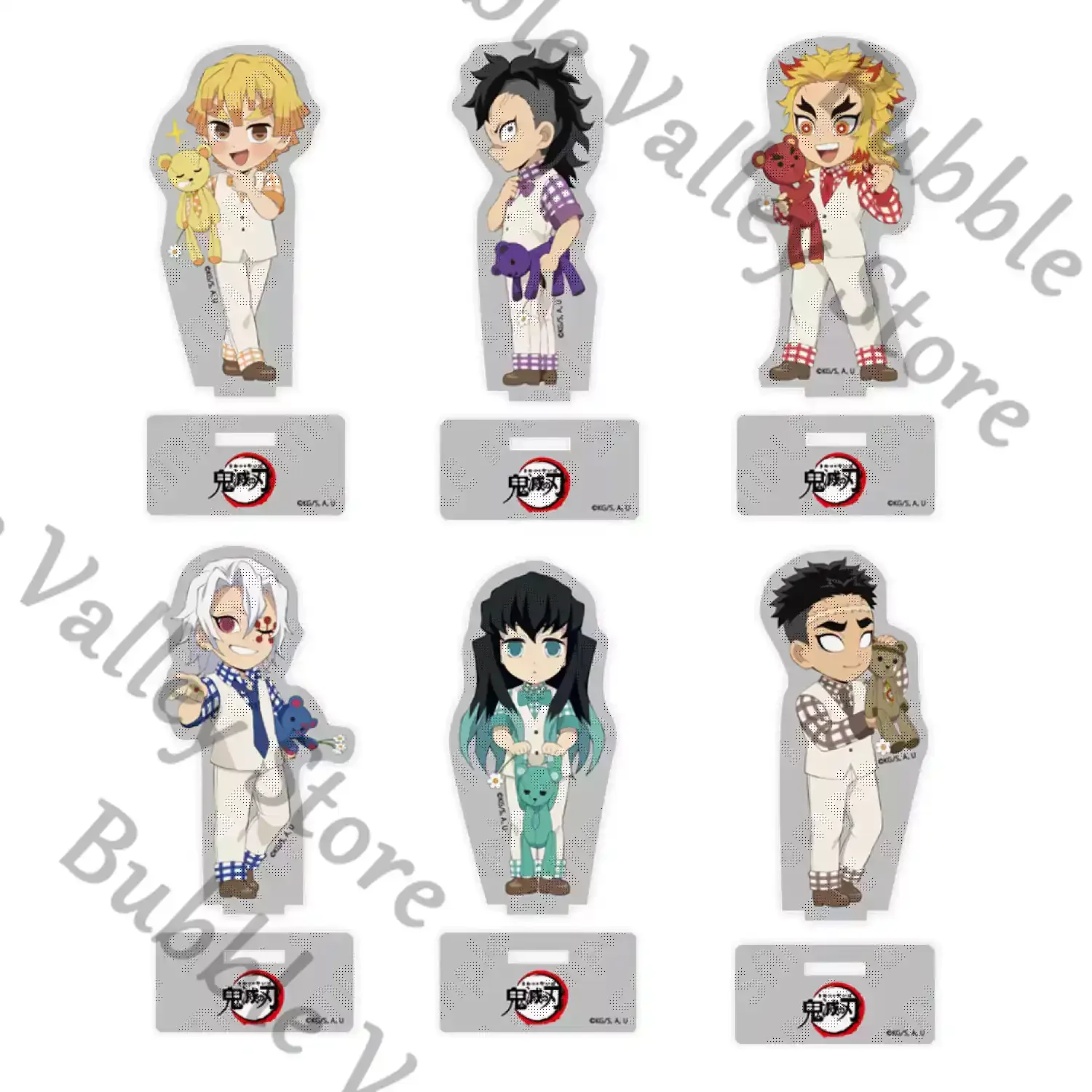 Anime genuino Demon Slayer Shinazugawa Genya Himejima Gyomei Cosplay figura acrílica soporte dibujos animados señal de pie adorno regalo de Navidad