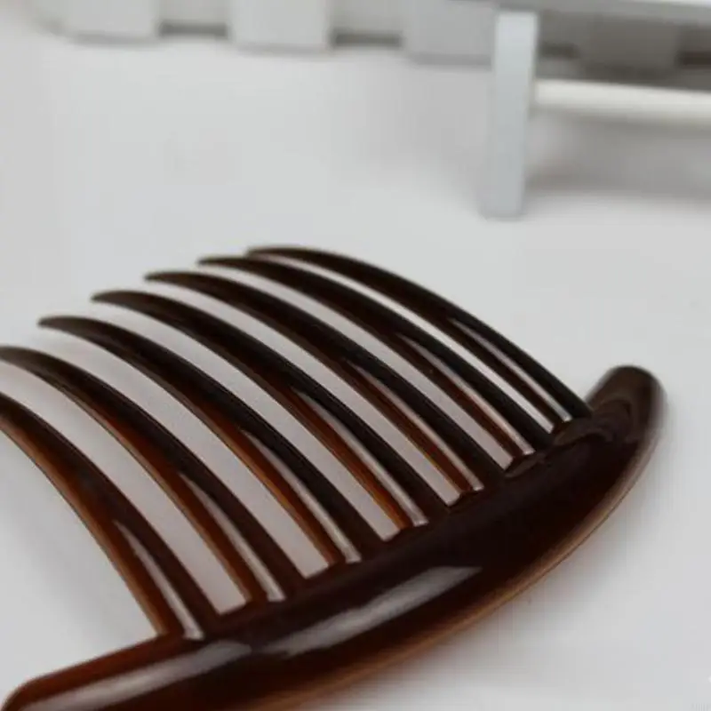 A9BF Women's French Twist Combs Plastic Side Hair Comb with Seven Tooth Black/Coffee