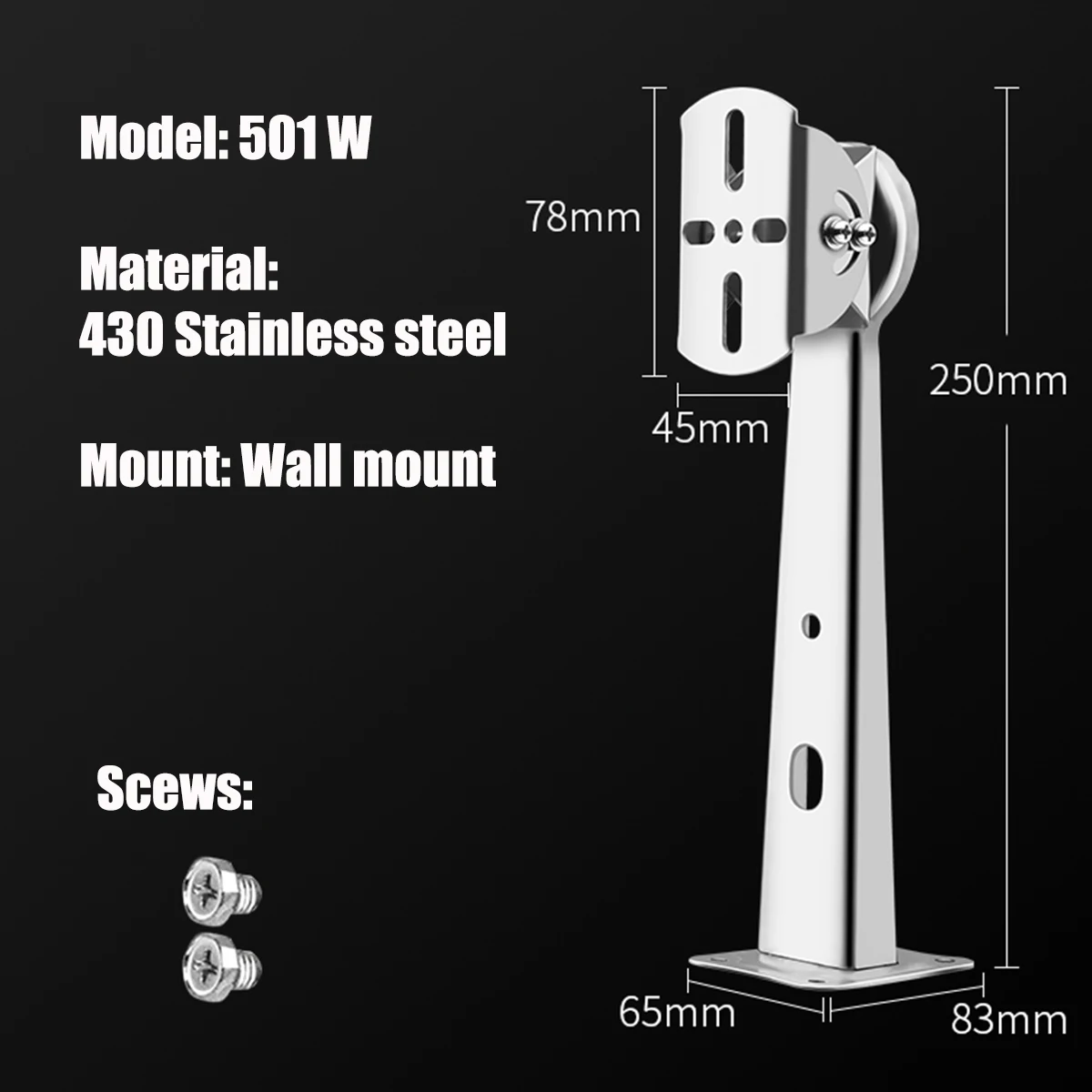 430 Stainless Steel Security Camera Wall Mounting Bracket Adjustment Duckbill Holding Pole, Wall Corner Mount Camera Support