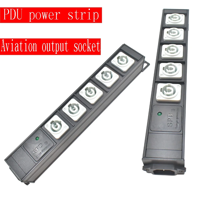 

Aluminum alloy shell PDU power strip aviation output socket 1-12AC, with C14 interface and surge protection