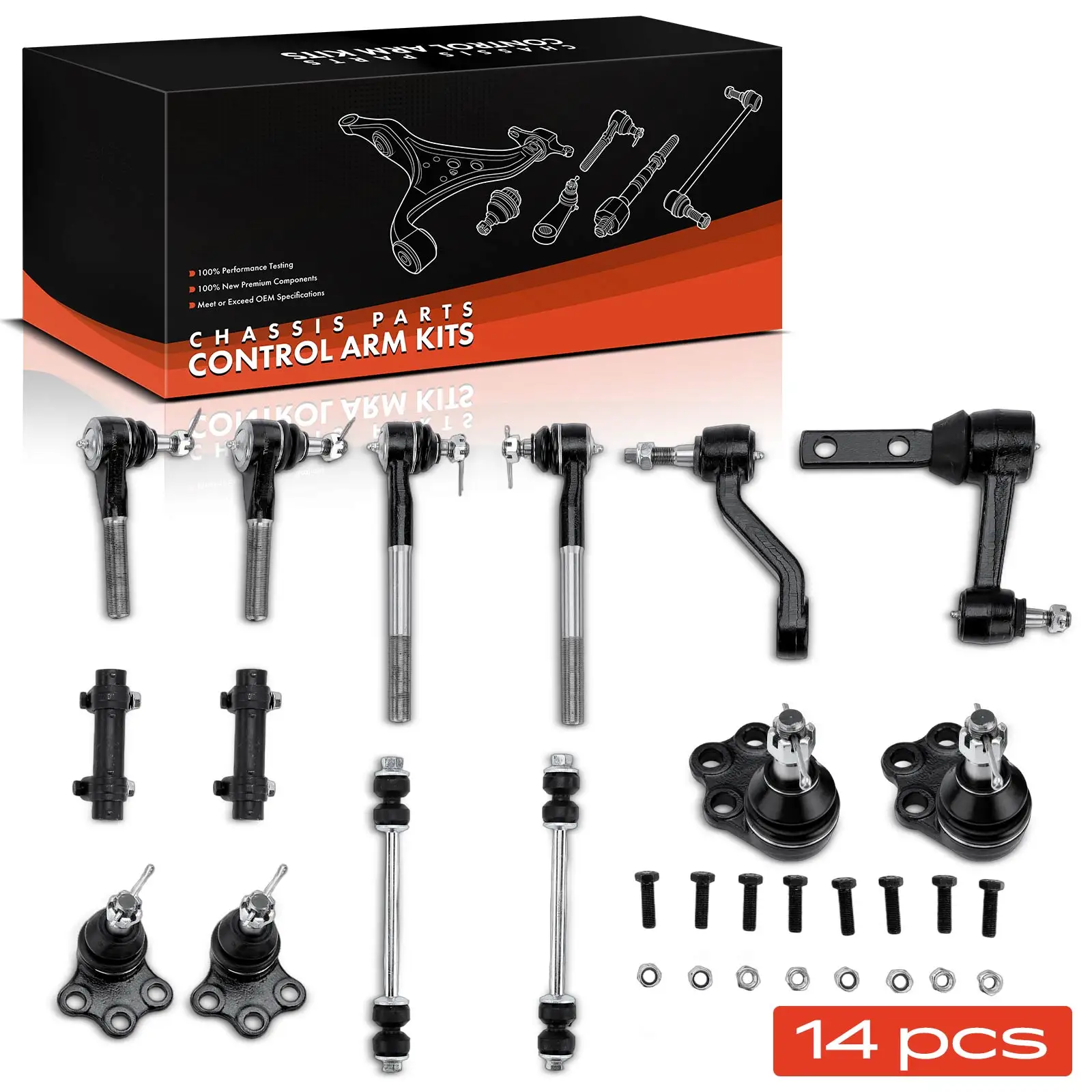 Frankberg 14x draagarmset ophanging vooras links rechts voor Dodge Ram 1500 2500 3500 3.9L 5.2L 1993-2004 K7366