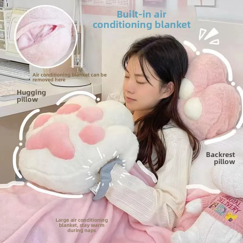 Naptime Pillow And Blanket Two-In-One Children's Sleep Aid Soft Plush Material Suitable for School Kids And Classroom Environ...
