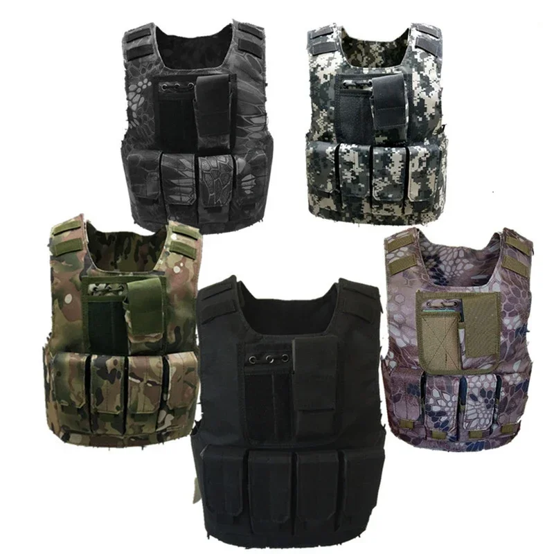 Kids Boys Tactical Vest Camouflage Bulletproof Combat Armor Tops Army Soldier Equipment Special Forces Military Uniform