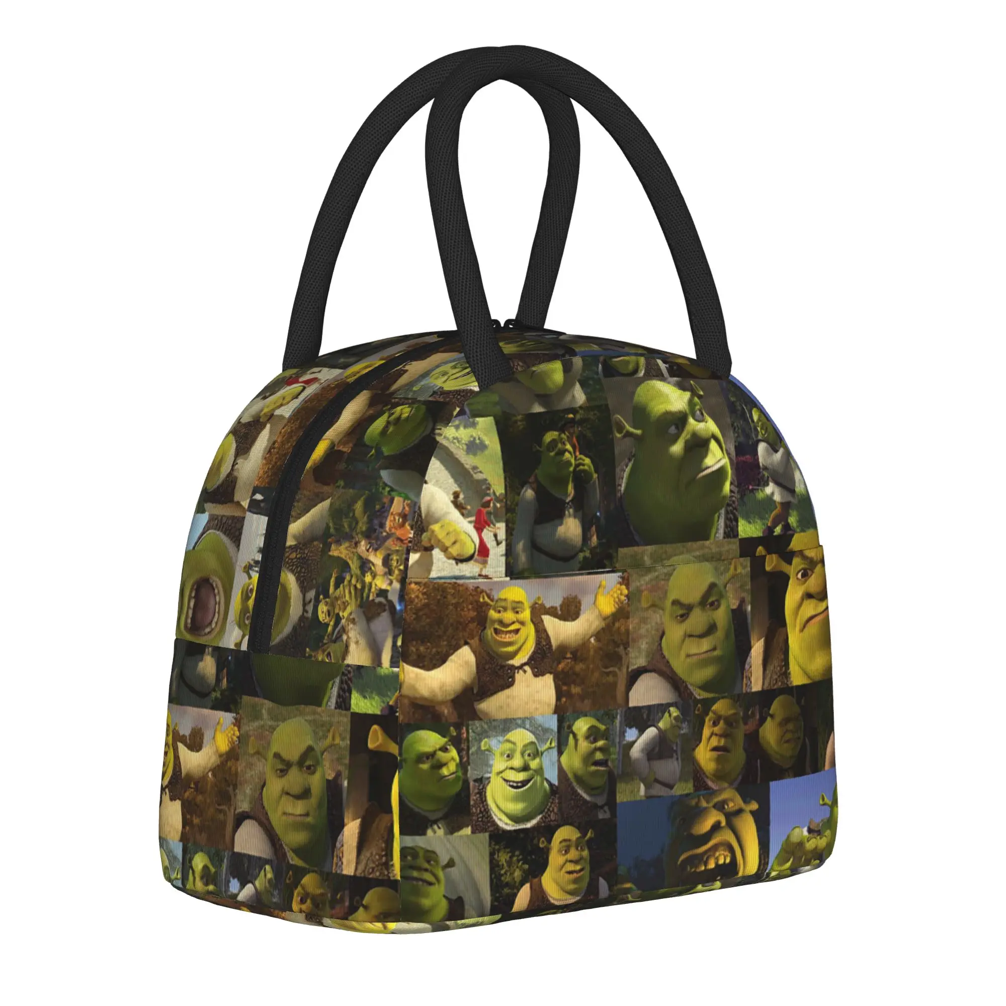 

Shreks Memes Collage Insulated Lunch Bag High Capacity Anime Funny Face Cooler Bag Tote Lunch Box Beach Travel Food Handbags