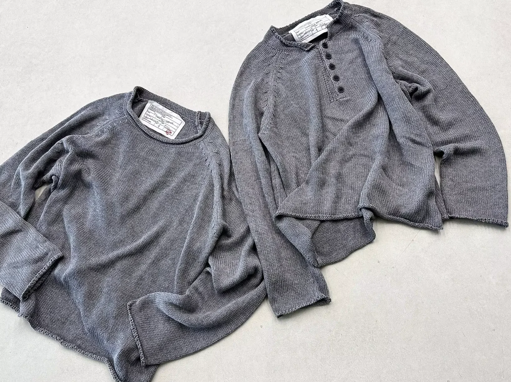 No Faith curled button-up crew-neck knit long-sleeved top