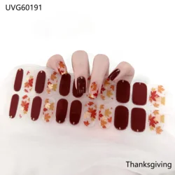 22Tips Semi-Cured Gel Nail Patch Slider Adhesive Waterproof Long Lasting Aurora Full Cover Gel Nail Sticker UV Lamp Needed