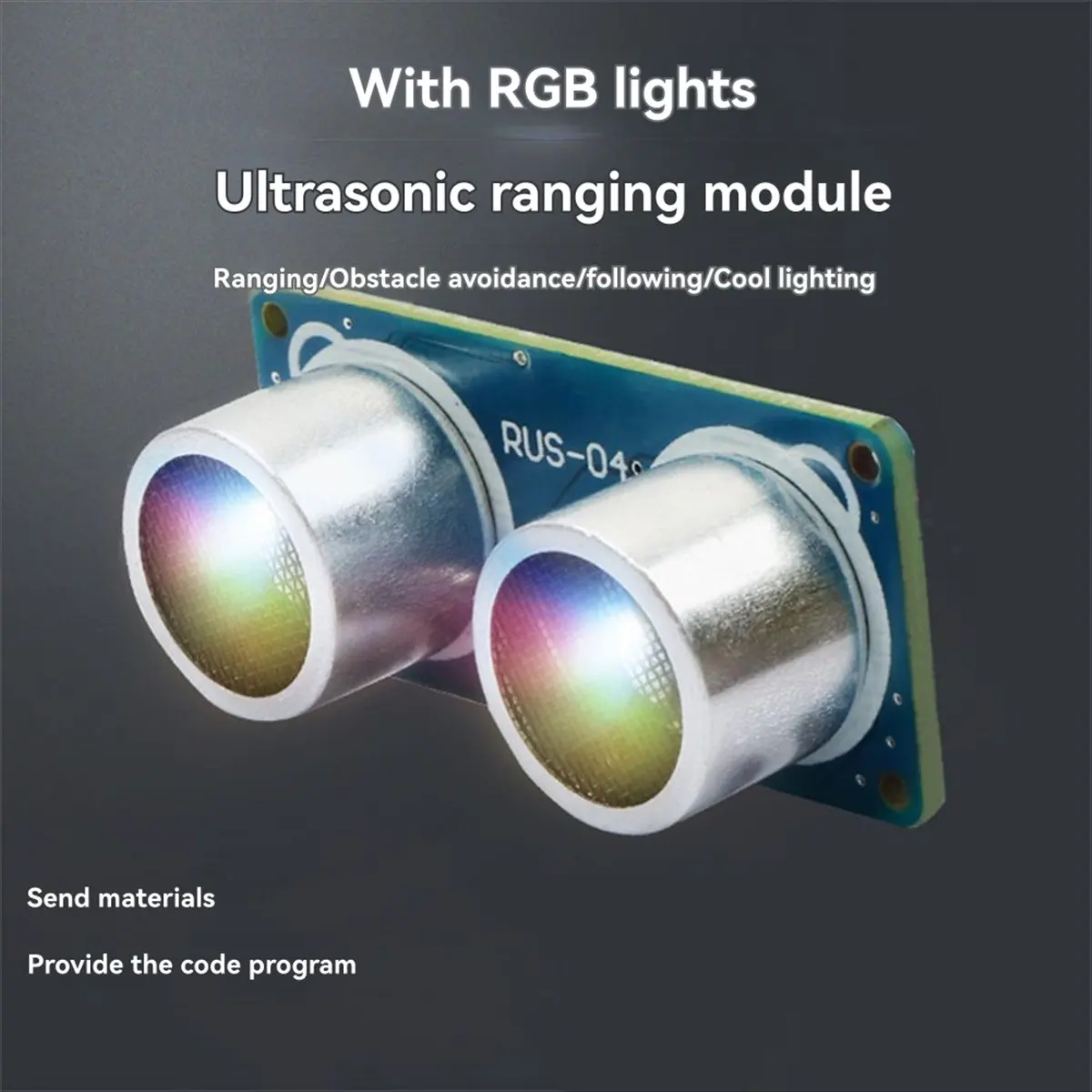 T867C-RUS-04 Ultrasonic Distance Sensor Module for Robotics and Obstacle Avoidance with RGB Light 3-5.5V Power Range RUS-04 B HO