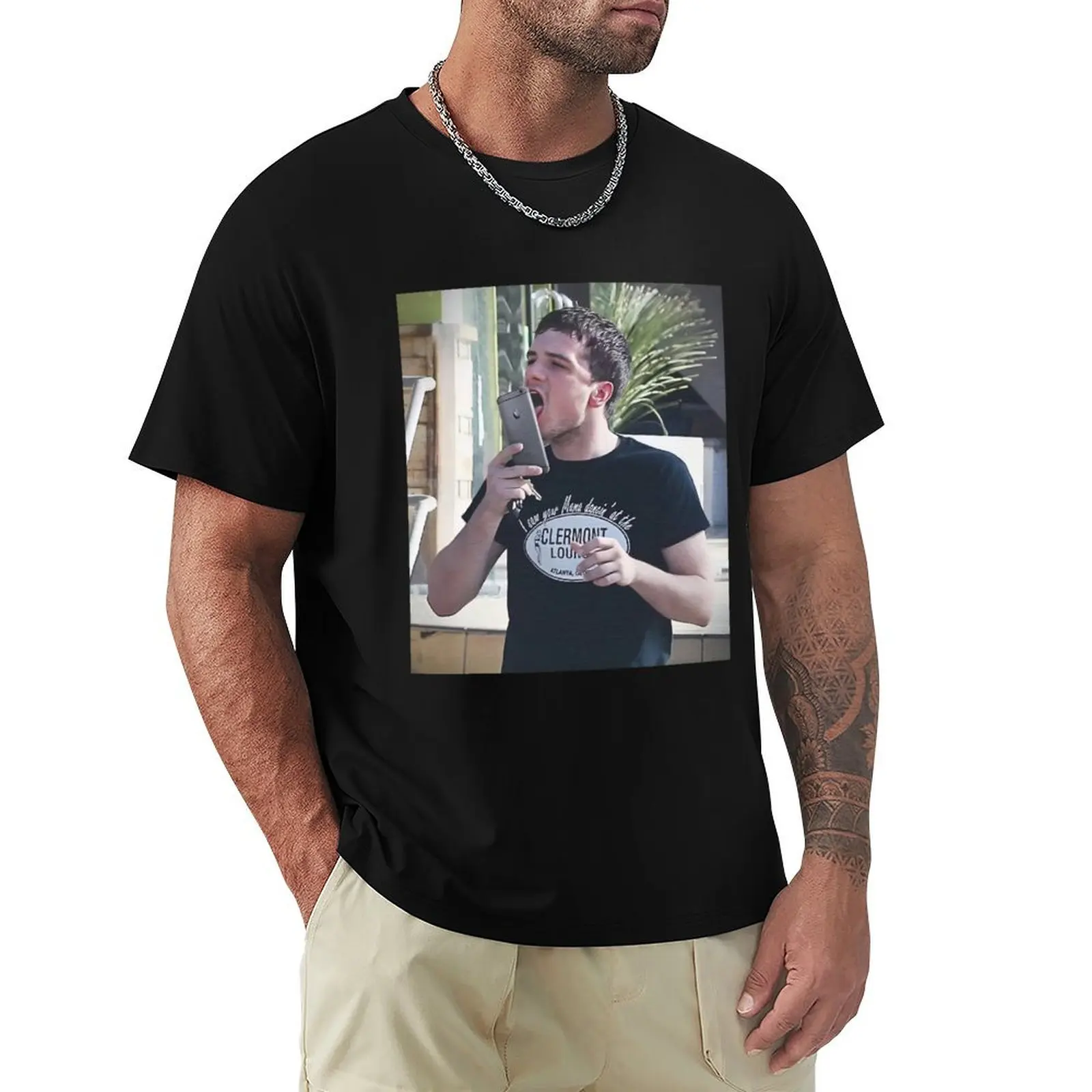 

Josh Hutcherson Licking Phone Meme T-Shirt sublime quick drying compression shirt men