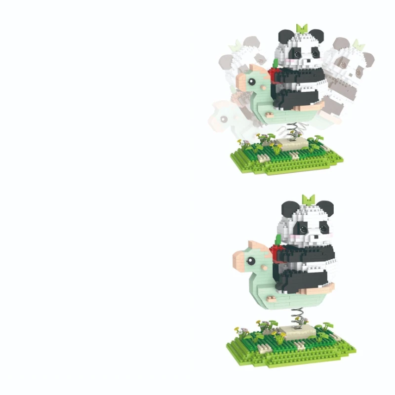 سلسلة ألعاب الباندا المبتكرة العصرية اللطيفة والممتعة من التماثيل، وديكورات الطاولة، ومكعبات بناء الهدايا