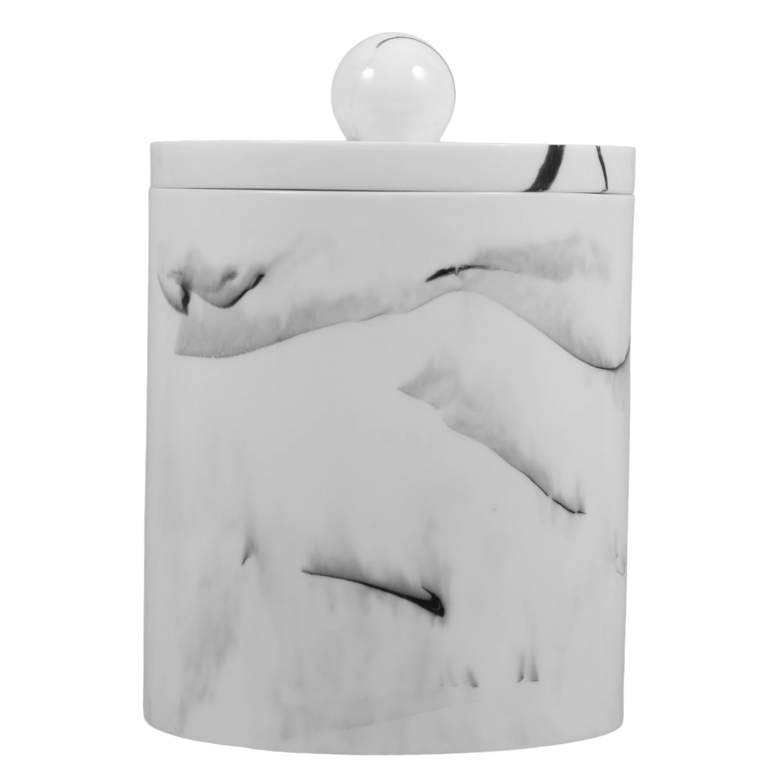 

Resin Ink White Marble Cotton Swabs Storage Box Dustproof Lid Makeup Cotton Organizer Home Holder Swab Organizer