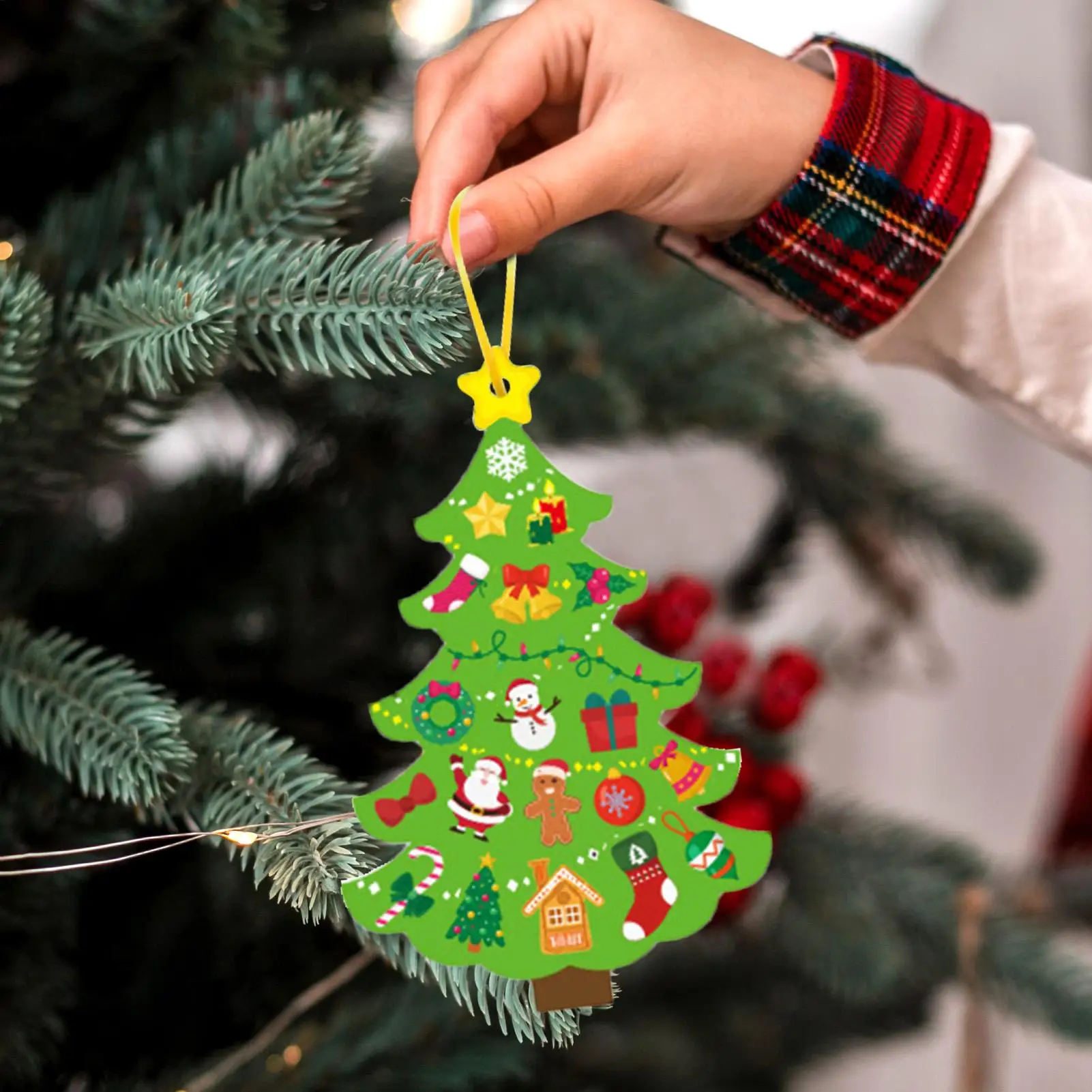 Arbre de noël pour enfants, ornements interactifs, autocollants décoratifs, arbre de noël pour tout-petits, mur de chambre, salle de classe, appartement, intérieur