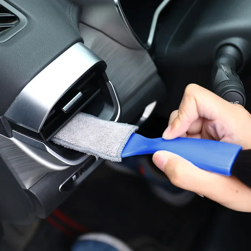 1pc Car cleaning brush multifunctional car air conditioning vent instrument panel dust removal soft brush cleaning details