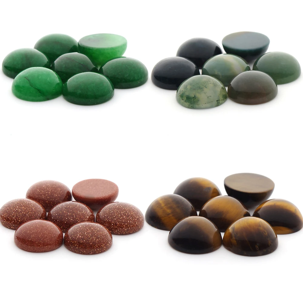 10 pz/lotto 4-12mm cabochon rotondi in pietra naturale perline per fai da te anello orecchino braccialetto collana fare risultati di gioielli