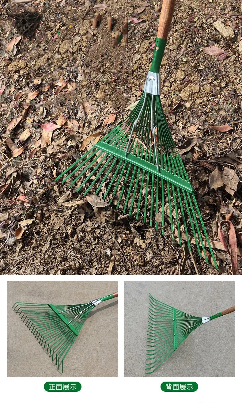 Rake 22Teeth Carbon Steel Rakes DIY Craft Grass Leaf Rake Gardening Supplies For Garden Farm Backyard