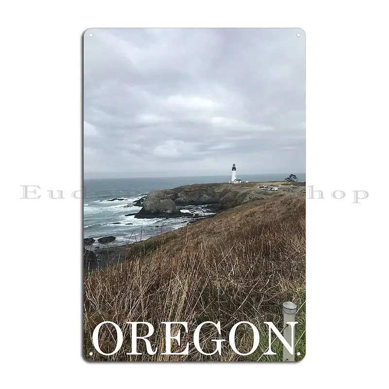 Lighthouse Off The Northwest Pacific Coast Oregon Photography Metal Sign Party Bar Wall Mural Vintage Create Tin Sign Poster