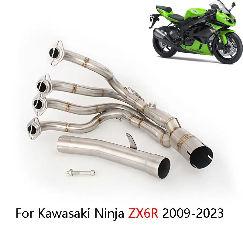 

Motorcycle Exhaust System Front Link Pipe Mid Connect Tube Slip On Original Muffler Pipe For Kawasaki Ninja ZX6R 2009-2023