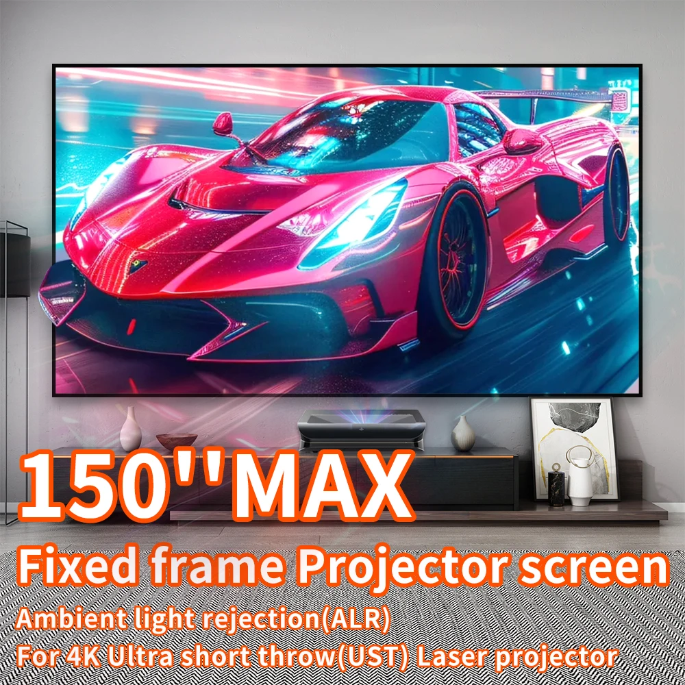

Проекционный экран 2026 150 дюймов Max ALR T Prism UST для ультракороткофокусных проекторов, отсекающий внешний свет, поддержка 3D 4K 8K