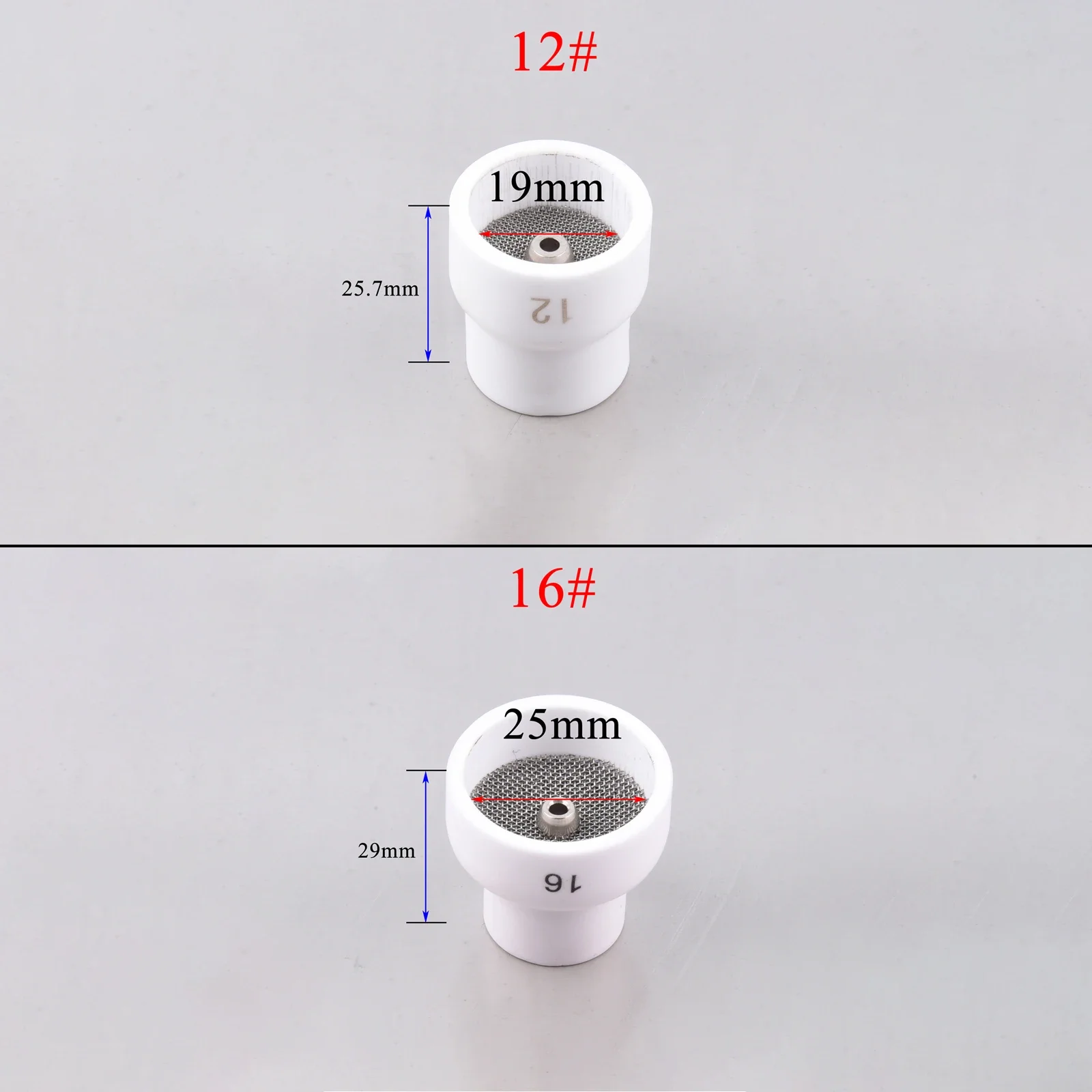 10 pièces de soudage TIG # 12 # Kit de 16 buses en céramique blanche, tasse en alumine, Torches WP9 20 25, pinces toupies, corps, ensembles de lentilles à gaz