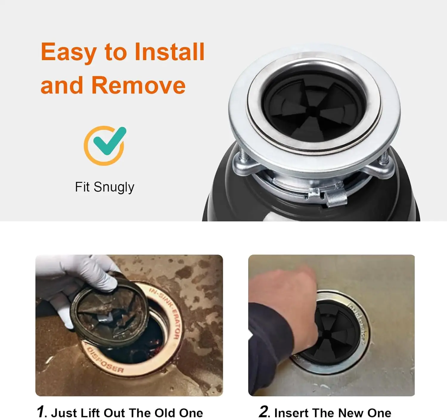 1/2 قطعة 86 مللي متر التخلص من القمامة سبلاش الحرس وسدادة المطبخ العالمي المطاط الغذاء النفايات التخلص في بالوعة Erator