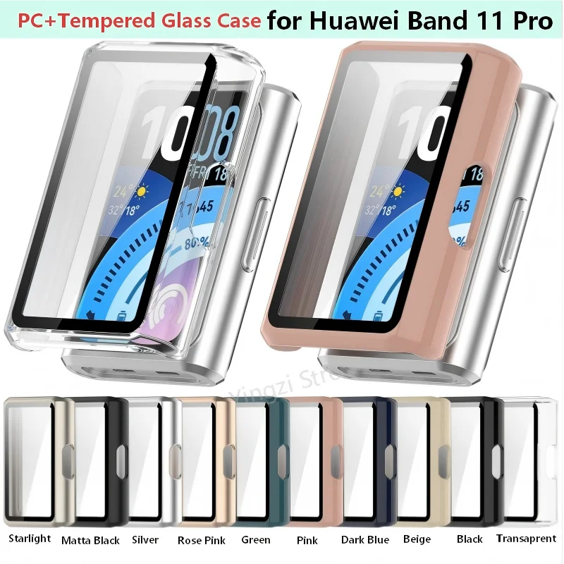 Tempered Glass Case for Huawei Band11 11Pro Smart Watch PC Protector Full Cover Shell for Huawei Band11Pro NFC 11 Accessorie