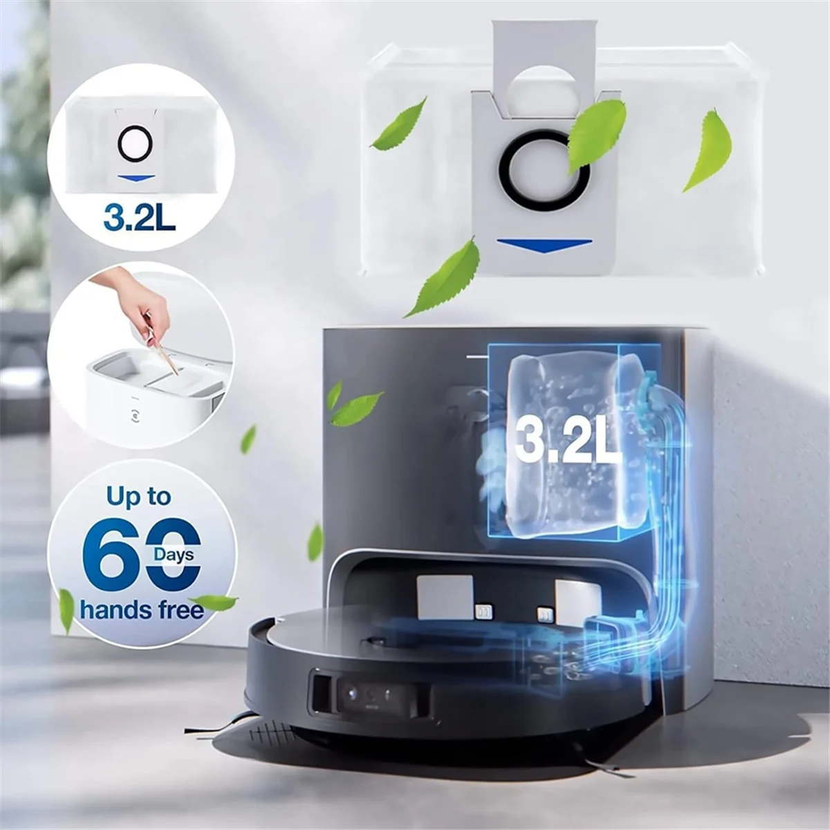 ل ECOVACS DEEBOT X1 Omni Turbo T10 T20 Omni T20/T20 Max/T20 ProRobot مكنسة كهربائية أكياس ممسحة مرشح الفرشاة الجانبية الرئيسية — A19G