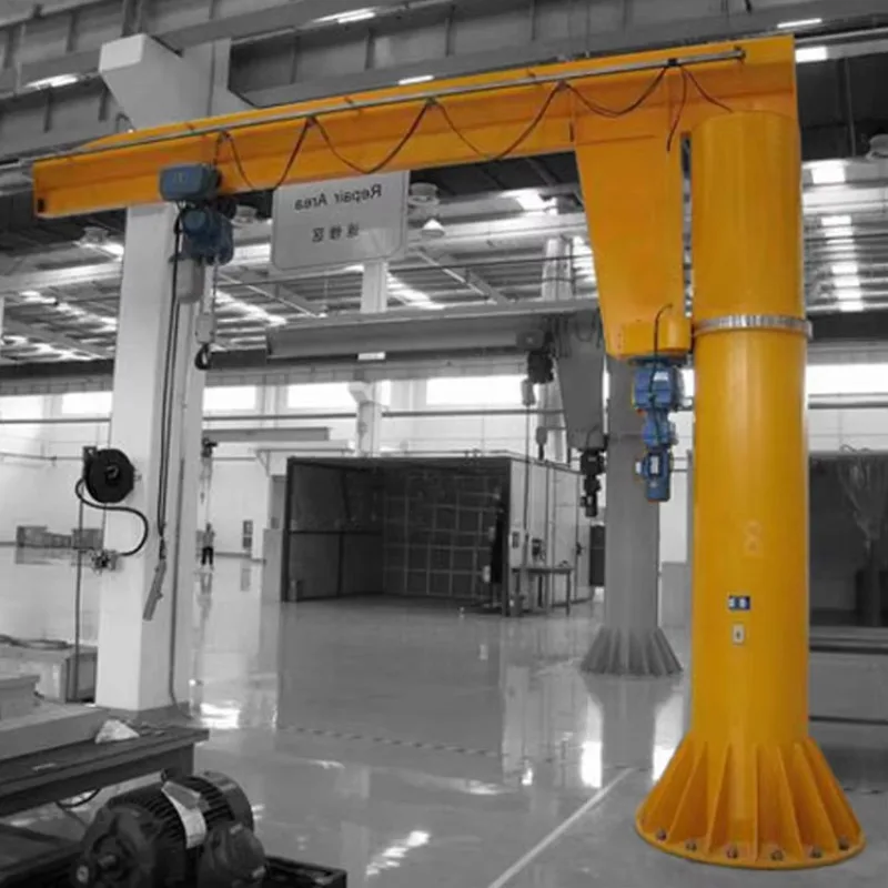 Professional Design Rotating Pillar Column Swing Arm Jib Crane with Gear Bearing Engine & Motor 1 Ton Capacity for Sale