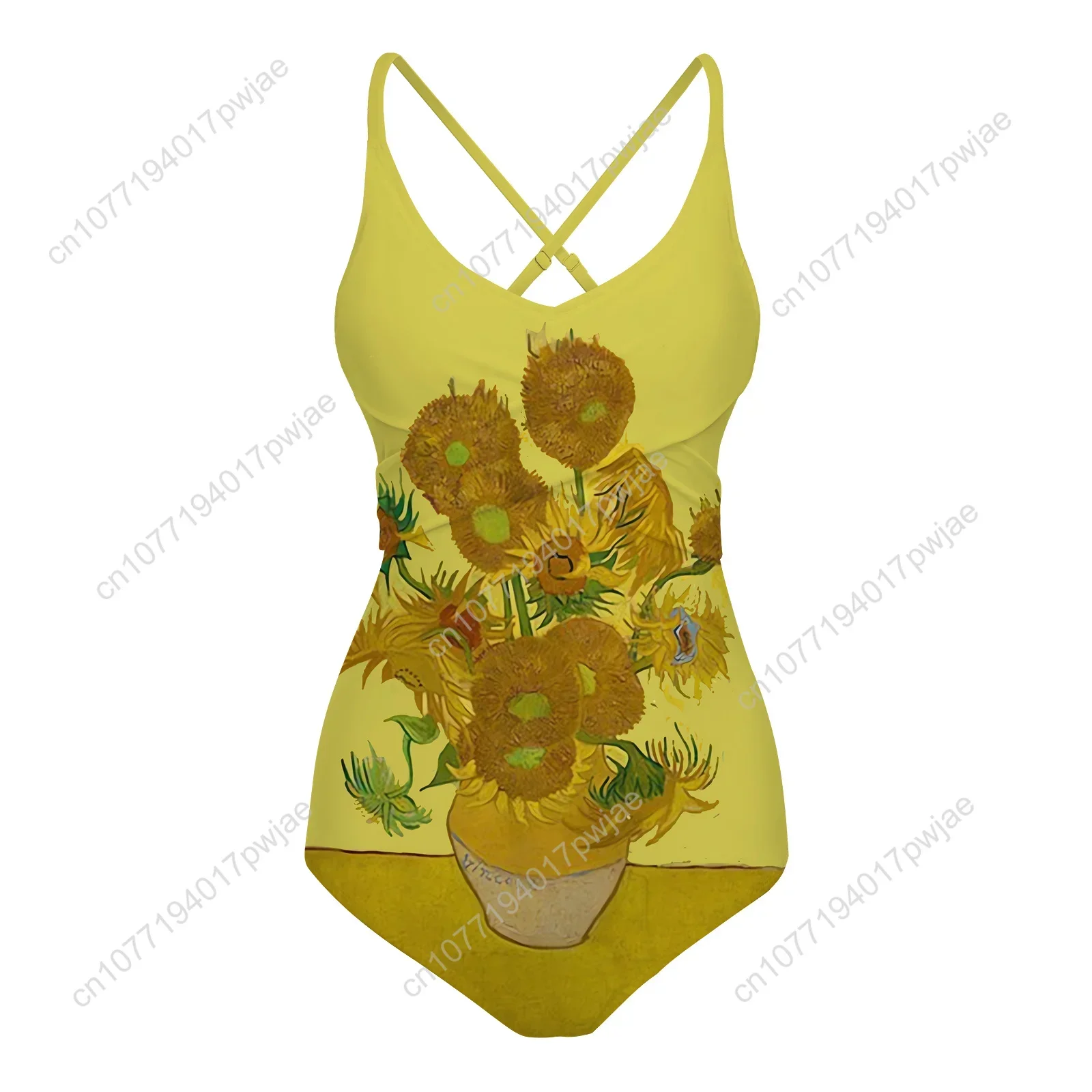 Vincent Van Gogh Starry Nigh Swimsuit Womens Sling Swimsuits Sexy Swimwear Pool Party Beach Bikini Summer Holiday Bathing Suits