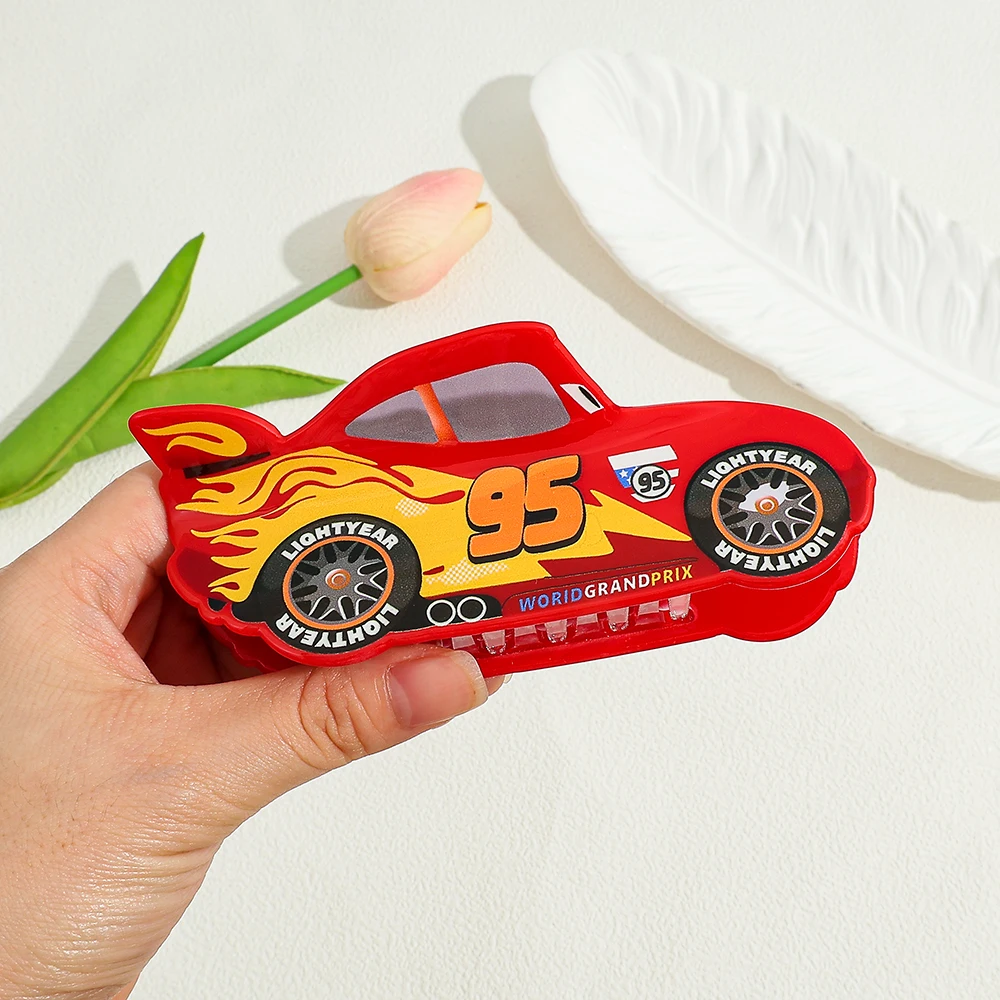 مشبك شعر ديزني كارز 3 لايتنينج ماكوين شارك بايت، شخصية أنيقة، إكسسوارات شعر عملية يومية، مشبك شعر آمن #4