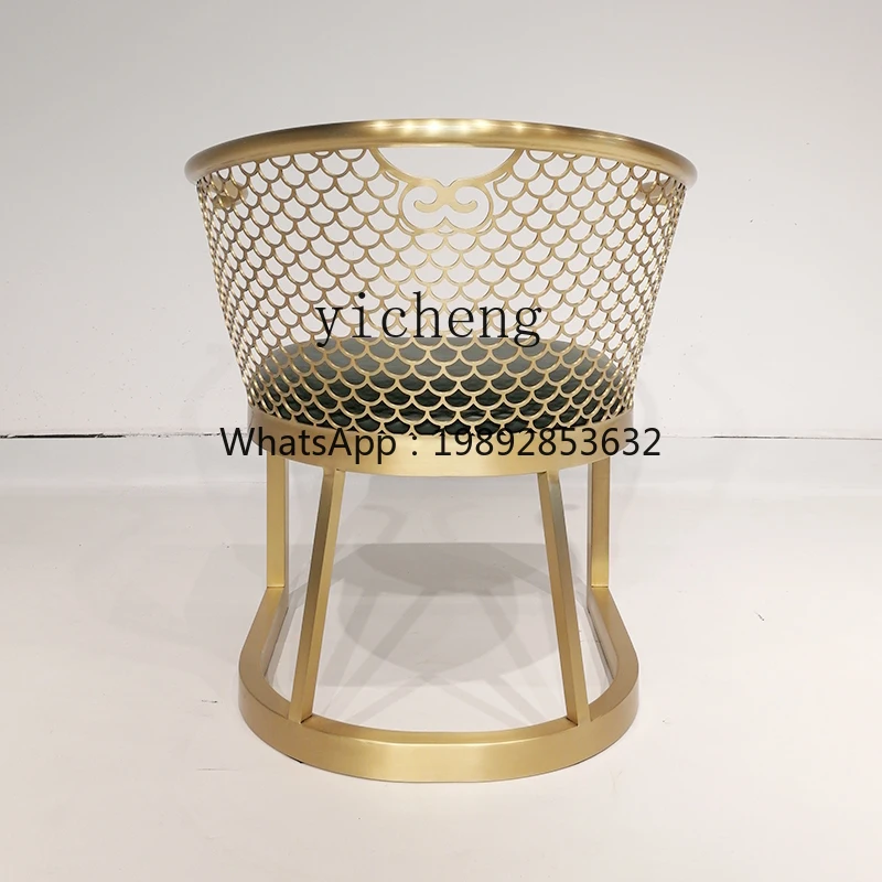 Tea Table Bedroom Pure Copper Arm Chair Luxury New Chinese Taishi Brass Enclosure Chair Yunlong Chair