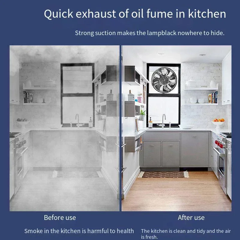 Kipas Knalpot Saluran Logam 4/6/8 Inci IP44 Kipas Ventilasi Dinding Toilet Kamar Mandi Tahan Air Kipas Ekstraktor Dapur Komersial 220V