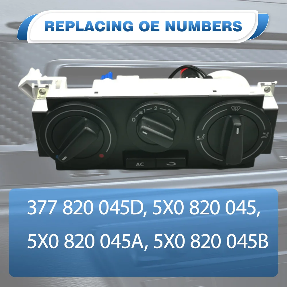 377 820 045D لوحة سخان التيار المتردد للتحكم في المناخ Assy 5X0 820 045 ABS ومعدن أسود لشركة فولكس فاجن جول كونتري 1996–2013