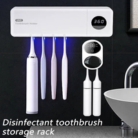 Toothbrush Sterilizer Intelligent Wall Mounted Fully Automatic Sensing Ultraviolet Sterilization No Punching Toothbrush Holder