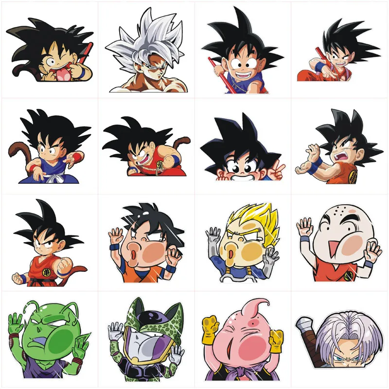 Dragon Ball Goku Creative Anime Cartoon Motorcycle Car Stickers Figure Cute Reflective Crash Glass Bogie Stickers Toys Gift