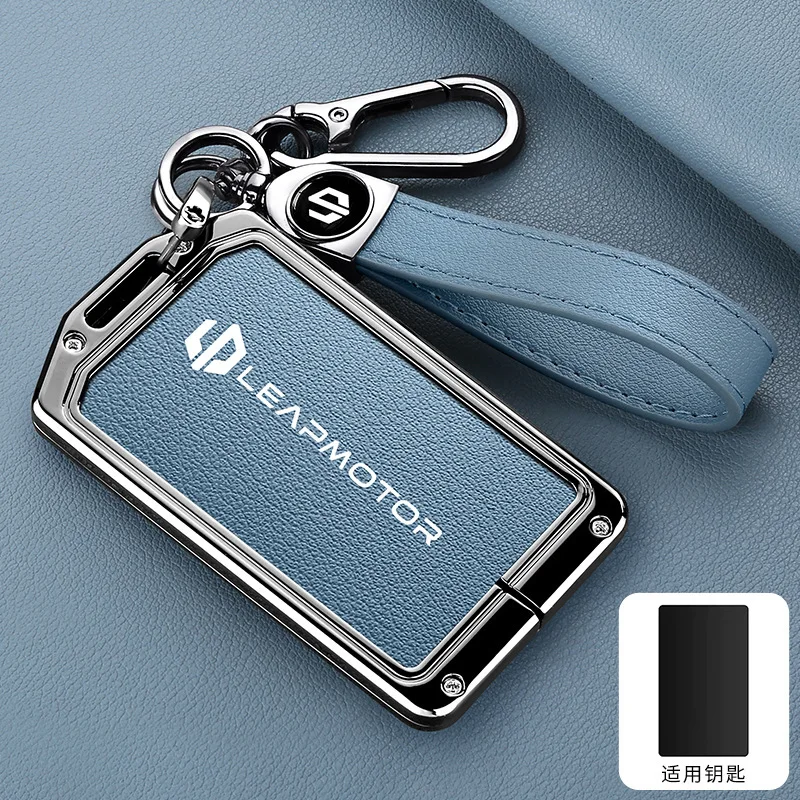 Auto Zink-legierung Leder NFC Karte Fernbedienung Schlüssel Abdeckung Fall Für Leapmotor C10 C11 C16 Schutz Halter Shell Auto Schlüsselbund Zubehör