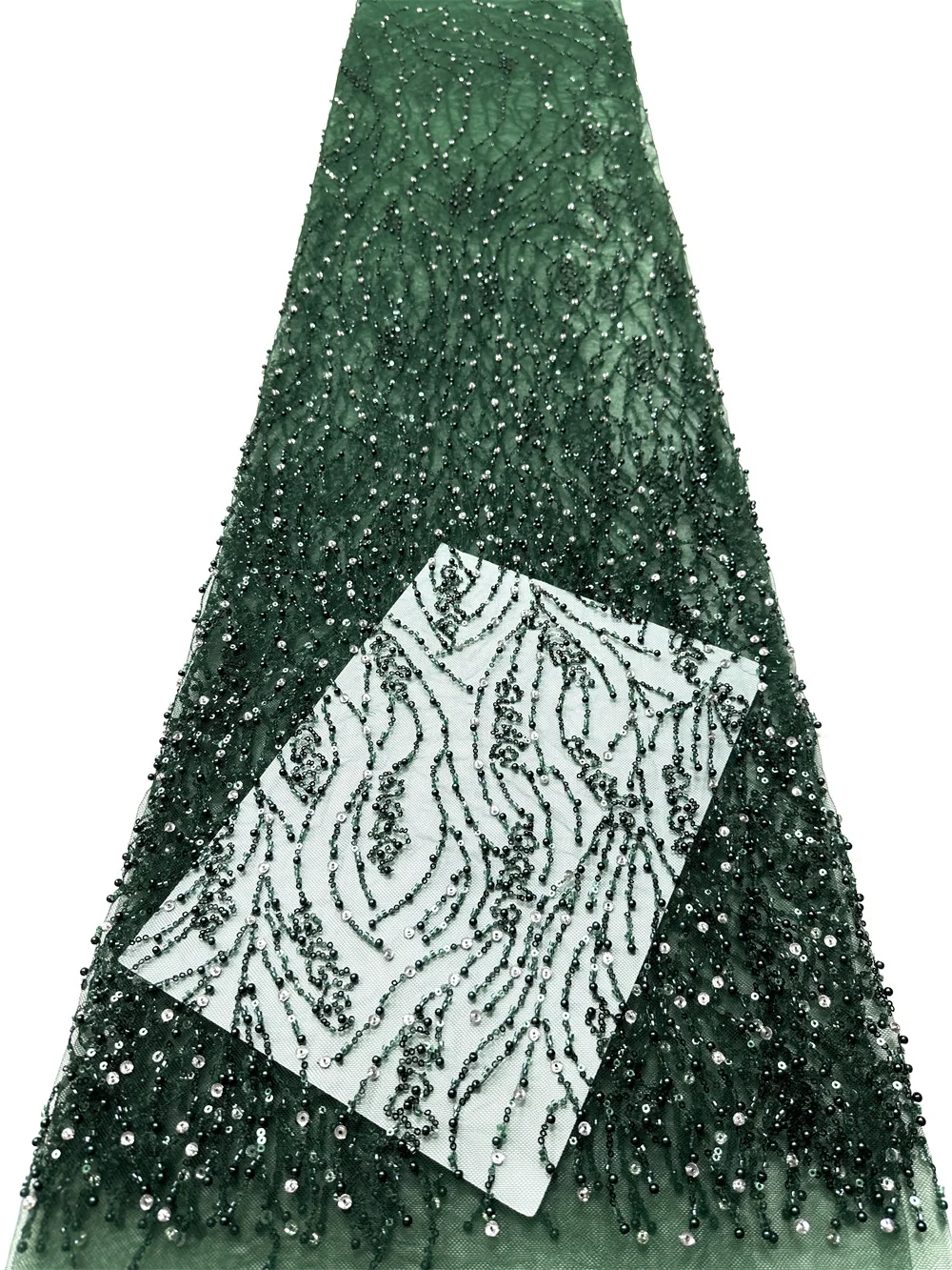 Red Luxury African Lace Fabric 2026 High Quality Sequins Beads Lace Fabric For Nigeria Wedding French Net Lace Fabric Christmas