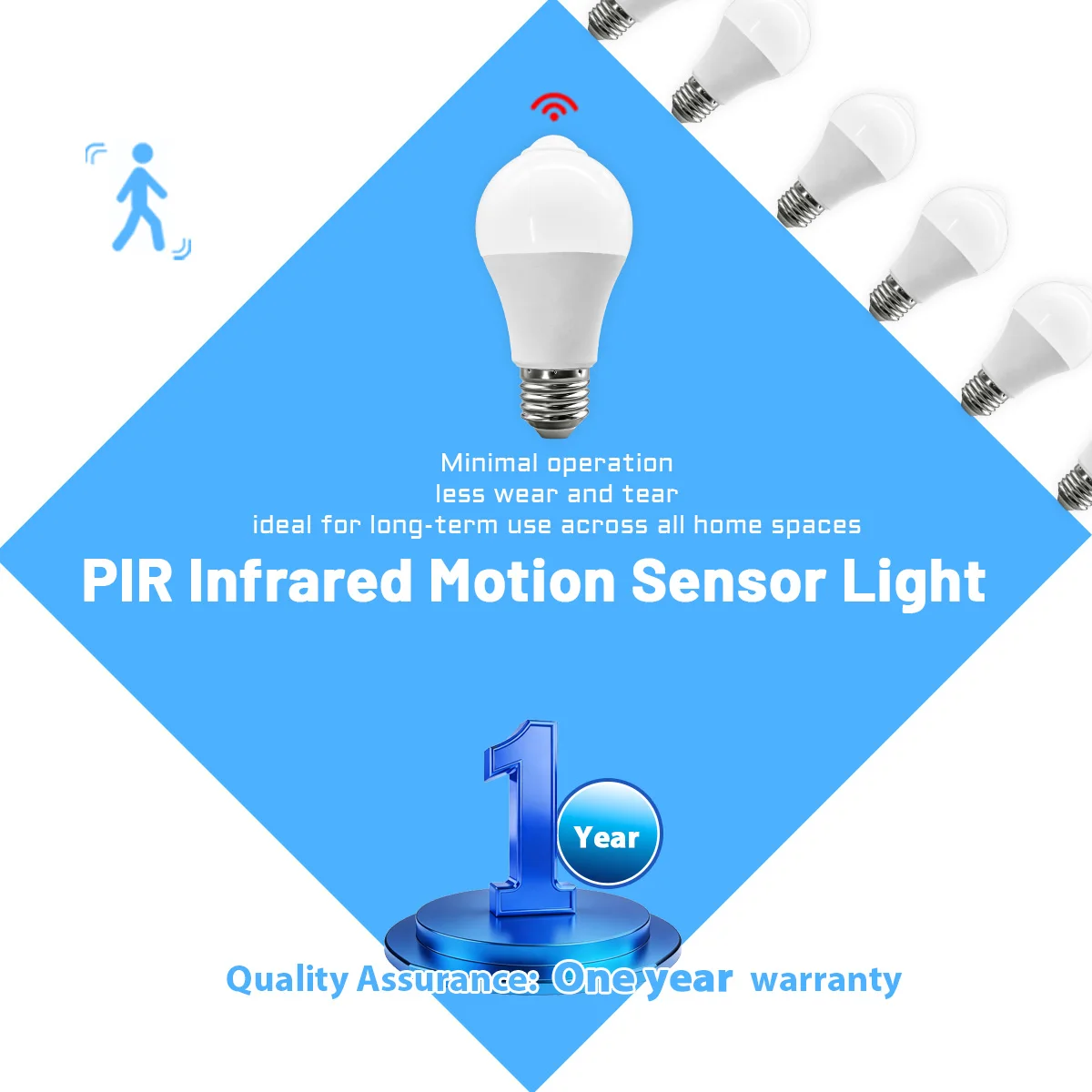 

10 шт. светодиодных ламп E27 с датчиком движения, универсальные, безопасные, ночные, AC 110V 220V, энергосберегающие, PIR, декоративные, ампульные